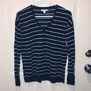 NWT Daily Ritual Navy and White Striped Sweater